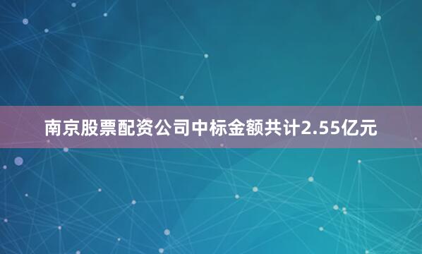 南京股票配资公司中标金额共计2.55亿元